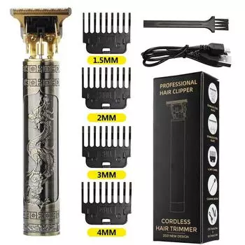 Беспроводная машинка для стрижки волос с коробкой, профессиональный парикмахерский триммер для мужчин, машинка для стрижки волос, бритва, зажигалка для бороды 3
