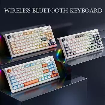 Беспроводная механическая клавиатура 2,4G, беспроводная Bluetooth-клавиатура для ПК, ноутбука, настольного компьютера, игровая клавиатура RGB для Windows, Android, ios