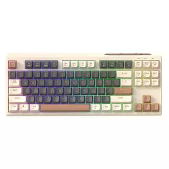 Беспроводная механическая клавиатура Bluetooth Dual Mode с возможностью горячей замены Mini 68 клавиш PBT Caps для ПК Windows Laptop Mac OS, TYPE-C 3000 мАч glint
