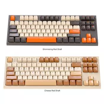 Беспроводная механическая клавиатура M88, двухрежимное подключение 2.4G, 87 клавиш, клавиатура с возможностью горячей замены, компьютерная клавиатура с поддержкой Bluetooth cheese red shaft