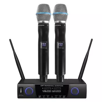 Беспроводная микрофонная система BOMGE 340U, металлический беспроводной микрофонный комплект с футляром, автоматическое сканирование, ручной беспроводной динамический микрофон