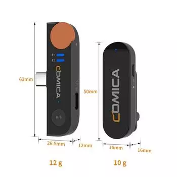 Беспроводная микрофонная система COMICA Vimo S-UC с 1 приемником и 2 микрофонами, дальность передачи 200 м белый