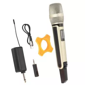 Беспроводная микрофонная система с интеллектуальным шумоподавлением, динамический ручной микрофон UHF с ЖК-дисплеем