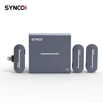 Беспроводная микрофонная система SYNCO P2L 1-Trigger-2 2.4G с 2 * передатчиками + 1 * мини-приемником + 1 синий