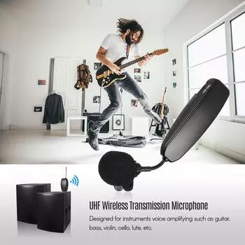 Беспроводная микрофонная система УВЧ с 2 передатчиками и 1 приемником Музыкальная 2 Transmitter чёрный