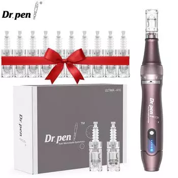 Беспроводная микроигольная ручка Dr.Pen A10 с 12 шт. картриджами, ролики для дермы, удаление шрамов, прыщей, иглы для микронидлинга, мезотерапия, устройство для ухода за кожей, салонное устройство A10+10Pcs 12PIN