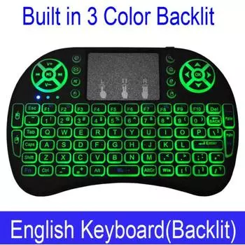 Беспроводная мини-клавиатура 2,4 ГГц Беспроводная мини-клавиатура с сенсорной панелью для ПК Android Smart TV BOX KY Russian backlight