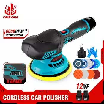 6000 об/мин беспроводной мини-полировальный станок для полировки автомобилей 12 В электрические полировальные станки для автомобилей регулировка 6 скоростей инструмент для автодетейлинга 2 Battery Set