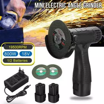 Беспроводная мини-угловая шлифовальная машина 19500 об/мин, электроинструмент, шлифовальный станок, резак по металлу, дереву с литиевой батареей 1 battery синий