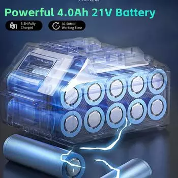 Беспроводная мойка высокого давления 980PSI с батареями 21 В, моечная машина с питанием от аккумулятора, портативная мойка высокого давления US Plug зелёный