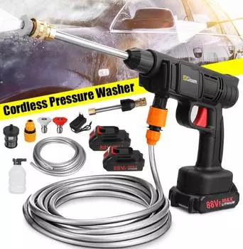 Беспроводная мойка высокого давления, распылитель, водяной пистолет, портативная машина для мойки автомобилей под давлением, машина для очистки насадки для воды под давлением, комплект спрея чёрный