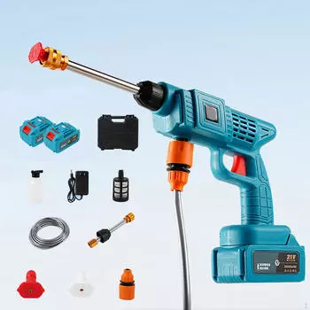 Беспроводная мойка высокого давления с вилкой европейского стандарта 220 В и 2 батареями для садового двора