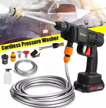 Беспроводная мойка высокого давления, водяной пистолет-распылитель, портативный аппарат для мойки автомобилей под давлением, комплект для очистки водяного сопла под давлением, распылительная шайба Car washing machine чёрный