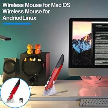 Беспроводная мышь, 1200 точек на дюйм, высокая чувствительность, 2,4 г, портативная USB-оптическая мышь-презентер, регулируемая мышь для планшета, ноутбука, настольного компьютера, смарт-телевизора серебряный серый