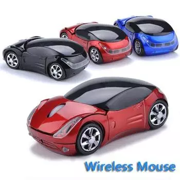 Беспроводная мышь 2,4G, автомобильная мышь, мультяшная корейская спортивная автомобильная оптическая мышь для компьютера, ноутбука чёрный