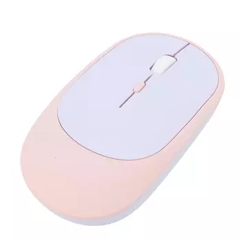 Беспроводная мышь 2.4G Bluetooth Двухрежимная Тихая Перезаряжаемая Компактная Портативная Компьютерная Мышь с розовый