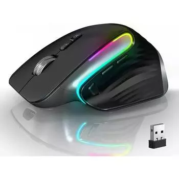 Беспроводная мышь 2,4G, перезаряжаемая игровая мышь с RGB-программированием для геймеров, эргономичные мыши с разрешением 4000 точек на дюйм, Slient