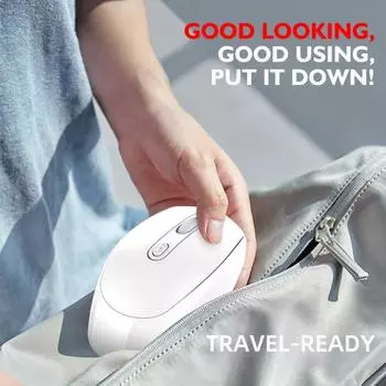 Беспроводная мышь 2,4G, перезаряжаемая мышь с USB-приемником, бесшумные портативные регулируемые мыши с разрешением 1600 точек на дюйм для ПК, ноутбука, геймера, планшета чёрный