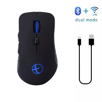 Беспроводная мышь Bluetooth 4,0 + 2,4 ГГц, перезаряжаемая игровая мышь, эргономичная портативная оптическая мышь 2400 точек на дюйм для ПК/ноутбука
