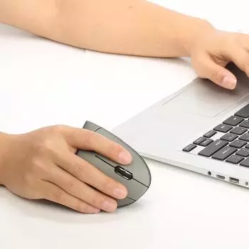 Беспроводная мышь HXSJ Вертикальные мыши Эргономичная перезаряжаемая мышь с разрешением 3 точки на дюйм (опция) Регулируемая мышь с разрешением 2400 точек на дюйм 11.3*8*6.2cm чёрный