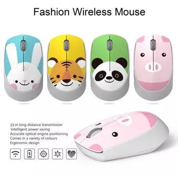 Беспроводная мышь Эргономичная милая мультяшная форма животного Перезаряжаемые оптические мыши Компьютерные аксессуары Plug And Play Bluetooth-совместимая мышь синий