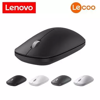 Беспроводная мышь Lenovo подходит для домашних ноутбуков, настольных компьютеров и компьютеров, бесшумная мышь WS214 чёрный