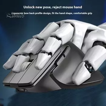 Беспроводная мышь с режимами RGB-подсветки, регулируемым DPI, эргономичным дизайном, 2,4 ГГц/совместимая с Bluetooth мышь для ноутбука чёрный