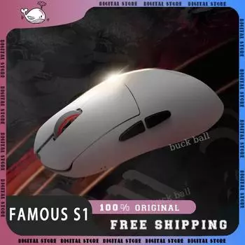 Беспроводная мышь WOOKING FAMOUS S1, три режима, 8K, PW3950, игровая мышь, легкая, 600 мАч, эргономичная, пользовательская мышь, аксессуар для ПК-геймера белый