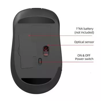 Беспроводная мышь YWYT G862 2,4G, 3-ступенчатая регулируемая точка на дюйм, эргономичный дизайн, технология Plug and Play для настольного компьютера белый