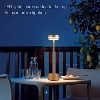Беспроводная настольная лампа, 3 цвета, затемнение, перезаряжаемая светодиодная настольная лампа с сенсорным управлением для дома, спальни, офиса, золото