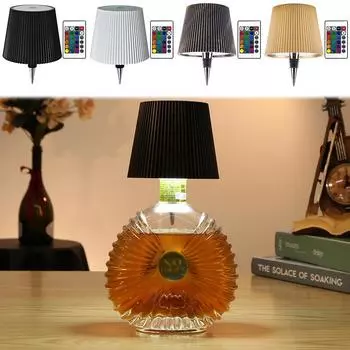 Беспроводная настольная лампа для бутылок с 3 цветами + RGB светодиодами, перезаряжаемая винная бутылка, настольная светодиодная лампа с сенсорным управлением для баров и ресторанов белый