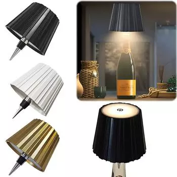 Беспроводная настольная лампа LED винная бутылка лампа перезаряжаемая 2000mAh настольная лампа портативная беспроводная настольная лампа атмосфера декоративная лампа чёрный