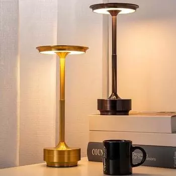 Беспроводная настольная лампа, перезаряжаемая светодиодная настольная лампа, регулируемая яркость, небольшой обеденный стол серый