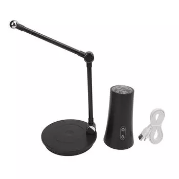 Беспроводная настольная лампа с 3-мя цветовыми температурами, сенсорным управлением, магнитной зарядкой, светодиодной настольной лампой с RGB чёрный