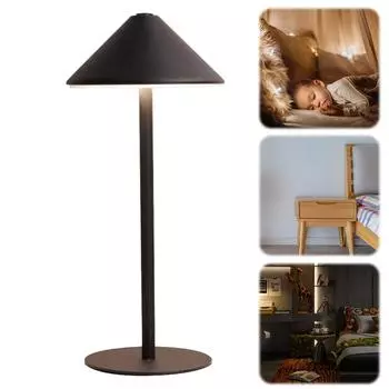 Беспроводная настольная лампа с регулируемой яркостью, USB-перезаряжаемая, сенсорное управление, 3 цветовых температуры для офиса и дома белый