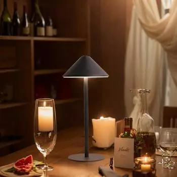 Беспроводная настольная лампа с зарядкой от USB 1800 мАч, регулируемая яркость, сенсорная лампа, 3 цветовых температуры, светодиодная прикроватная лампа для комнаты, офиса, столовой, бара коричневый