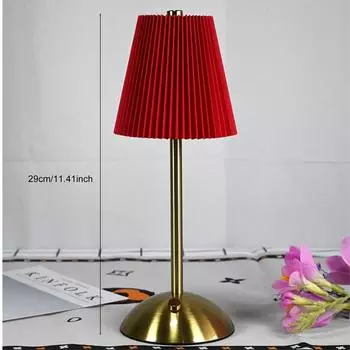 Беспроводная настольная лампа Современная светодиодная настольная лампа с сенсорным управлением, регулируемая яркость, прикроватная лампа, 3 цвета света красный/золотой