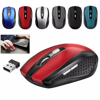 Беспроводная оптическая мышь 2,4 ГГц и USB-приемник для портативного компьютера DPI One Size чёрный