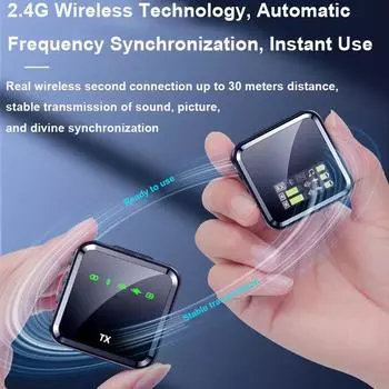 Беспроводная петличная микрофонная система Bluetooth аудио-видео микрофон для записи голоса для iPhone Android мобильный телефон камера для интервью