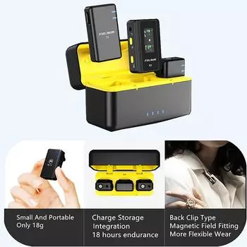 Беспроводная петличная микрофонная система петличный петличный микрофон чёрный