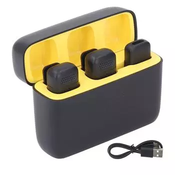 Беспроводная петличная микрофонная система с зарядным чехлом 2 передатчика 1 приемник петличный микрофон для IOS 14