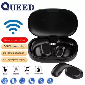 Беспроводная подвесная Bluetooth-гарнитура ушного типа, костный проводник, безболезненность защемления уха, не входит в ухо, наушники чёрный