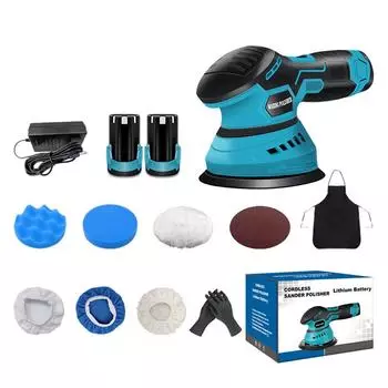 Беспроводная полировальная машина для автомобиля, электрическая полировальная машина для автомобиля, многофункциональная домашняя чистка, нанесение воска на металл common configuration & EU Plug разноцветный