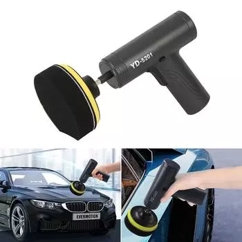 Беспроводная полировальная машина для автомобиля, перезаряжаемая через USB, беспроводная полировальная машина с электрической шлифовальной машиной для полировки автомобиля чёрный