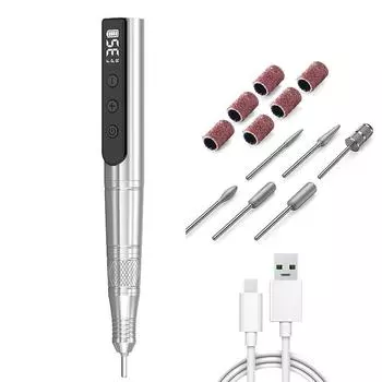 Беспроводная профессиональная дрель для ногтей 35 000 об/мин аккумуляторная электрическая пилка для ногтей акриловый гель маникюр педикюр наборы