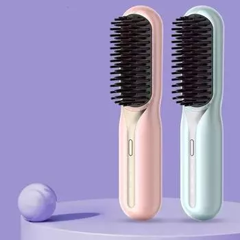 Беспроводная прямая расческа для волос, перезаряжаемая выпрямитель для волос, щетка, выпрямитель для волос для женщин чёрный