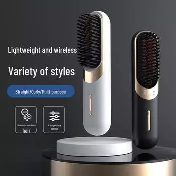 Беспроводная расческа двойного назначения: Завивка и выпрямление с помощью ионизации звезда/песочный