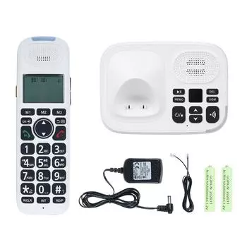 Беспроводная расширяемая телефонная система Bisofice с подставкой для ответа на телефонные звонки, 3 линии, дисплей с идентификатором вызывающего абонента W-EU