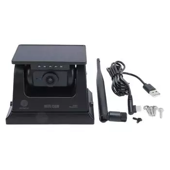 Беспроводная резервная камера с солнечной батареей, магнитным креплением WiFi, ночным видением, стабильным сигналом, широким углом обзора, водонепроницаемая,