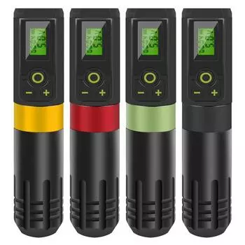 Беспроводная роторная машина для татуировок, машина для перманентного макияжа, функция синхронизации, 2000 мАч, светодиодный дисплей для шейдера, регулировка 0,5 В, ход 3,5 мм чёрный